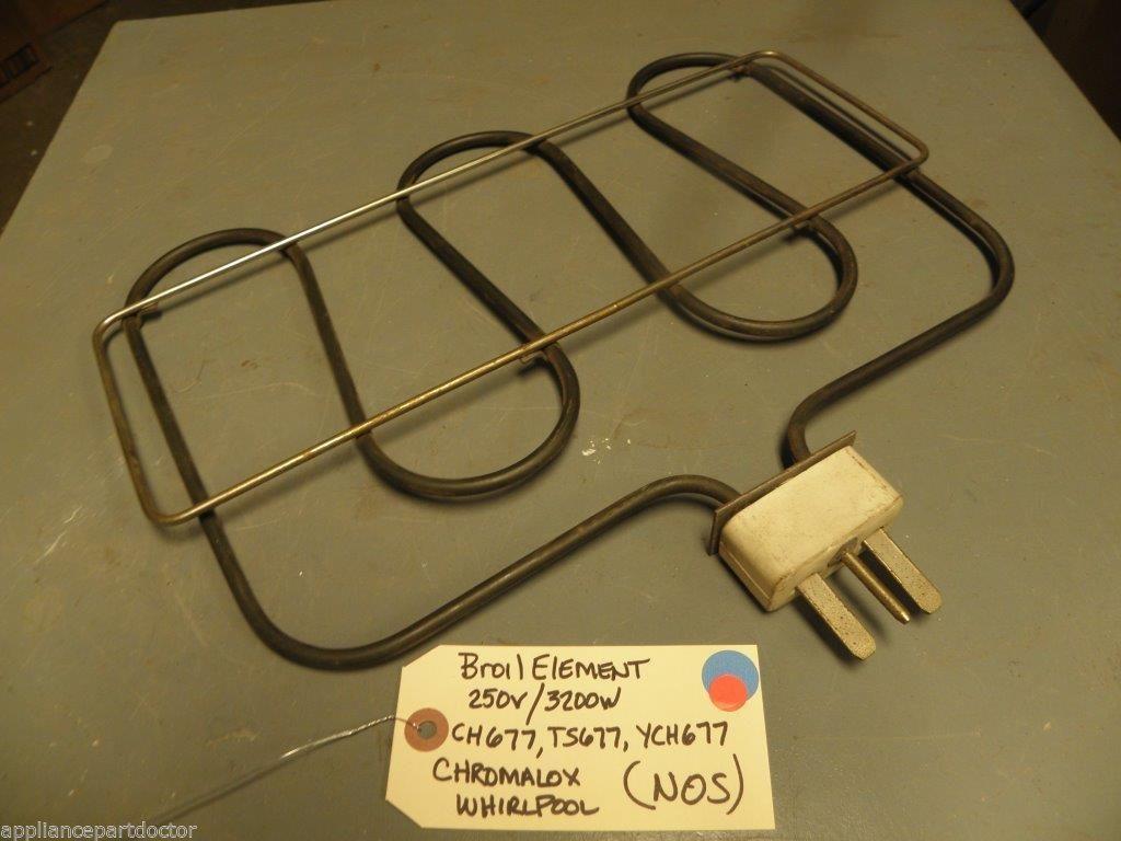 NOS Chromalox Whirlpool Broil Element CH677 TS677 YCH677 250v/3200w NOS Chromalox Whirlpool Broil Element CH677 TS677 YCH677 250v/3200w